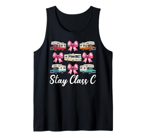 Wohnmobil Camping Camper Wohnmobil Mädchen Mama Coquette Stay Klasse C Tank Top von Womens Pink Coquette Bow RV Camping Camper Gifts