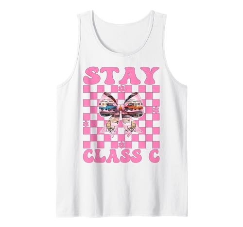 Wohnmobil Camping Camper Wohnmobil Mädchen Mama Coquette Stay Klasse C Tank Top von Womens Pink Coquette Bow RV Camping Camper Gifts