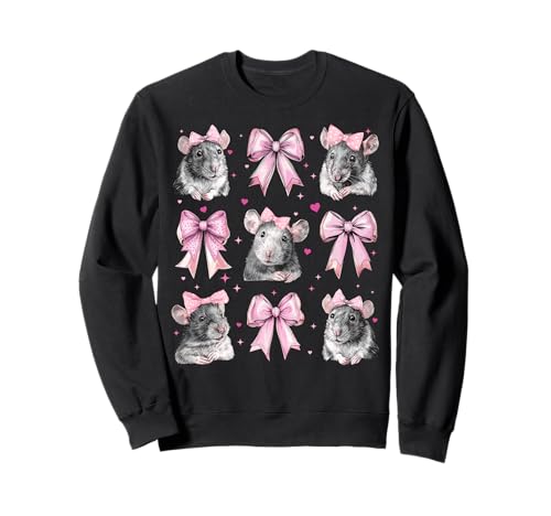 Ratte Maus Mädchen Kokette Schleife Rosa Mama Mama Sweatshirt Ratte Maus Mädchen Kokette Schleife Rosa Mama Mama Sweatshirt von Womens Pink Coquette Bow Rat Mouse Gifts