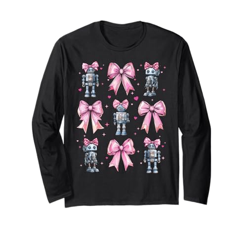 Robot Robotics Coquette Bow Pink Mama für Mädchen Langarmshirt von Womens Pink Coquette Bow Robot Robotics Gifts