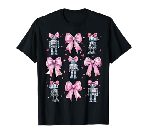 Robot Robotics Coquette Bow Pink Mama für Mädchen T-Shirt Robot Robotics Coquette Bow Pink Mama für Mädchen T-Shirt von Womens Pink Coquette Bow Robot Robotics Gifts