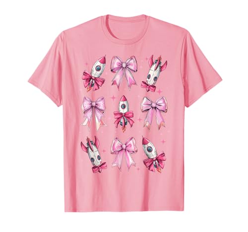 Rocket Space Rocket Space Shuttle Raumschiff Mädchen Kokette T-Shirt Rocket Space Rocket Space Shuttle Raumschiff Mädchen Kokette T-Shirt von Womens Pink Coquette Bow Rocket Space Rocket Gifts