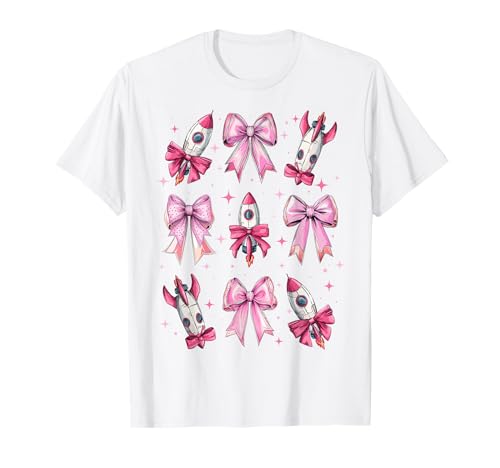 Rocket Space Rocket Space Shuttle Raumschiff Mädchen Kokette T-Shirt Rocket Space Rocket Space Shuttle Raumschiff Mädchen Kokette T-Shirt von Womens Pink Coquette Bow Rocket Space Rocket Gifts