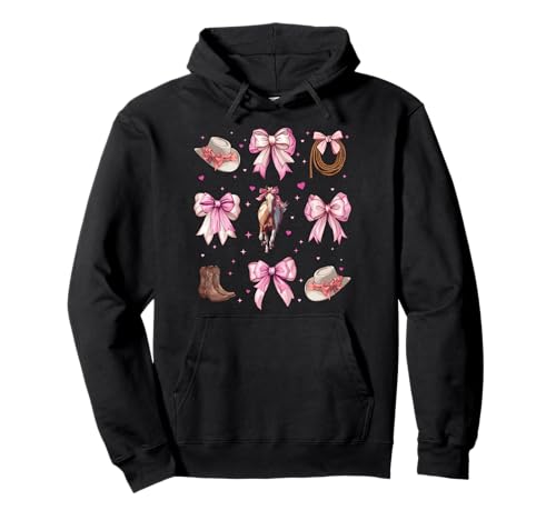 Rodeo Barrel Racer Barrel Racing Coquette Bow für Mädchen, Mama, Rosa Pullover Hoodie von Womens Pink Coquette Bow Rodeo Barrel Racer Gifts