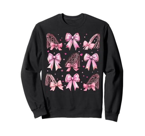Achterbahn Vergnügungspark Mädchen Kokette Schleife Rosa Mama Sweatshirt von Womens Pink Coquette Bow Roller Coaster Gifts