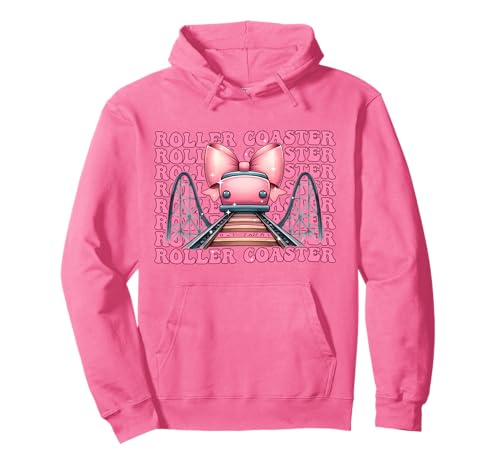 Coquette Bogen Achterbahn Vergnügungspark Girl Mom Pink Pullover Hoodie von Womens Pink Coquette Bow Roller Coaster Gifts