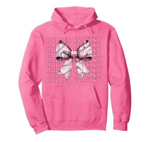 Coquette Bogen Achterbahn Vergnügungspark Girl Mom Pink Pullover Hoodie von Womens Pink Coquette Bow Roller Coaster Gifts