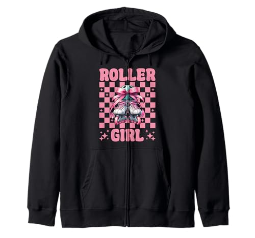 Roller Girl Rollerblades Inlineskating Kapuzenjacke Roller Girl Rollerblades Inlineskating Kapuzenjacke von Womens Pink Coquette Bow Rollerblades Gifts