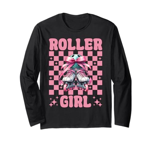 Roller Girl Rollerblades Inlineskating Langarmshirt Roller Girl Rollerblades Inlineskating Langarmshirt von Womens Pink Coquette Bow Rollerblades Gifts