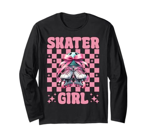 Roller Girl Rollerblades Inlineskating Langarmshirt Roller Girl Rollerblades Inlineskating Langarmshirt von Womens Pink Coquette Bow Rollerblades Gifts