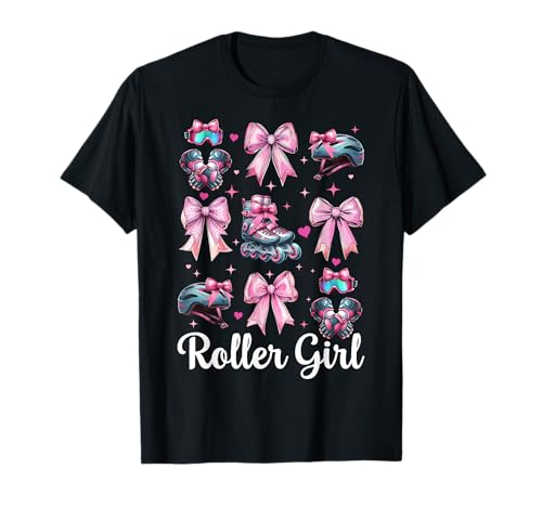 Roller Girl Rollerblades Inlineskating T-Shirt Roller Girl Rollerblades Inlineskating T-Shirt von Womens Pink Coquette Bow Rollerblades Gifts