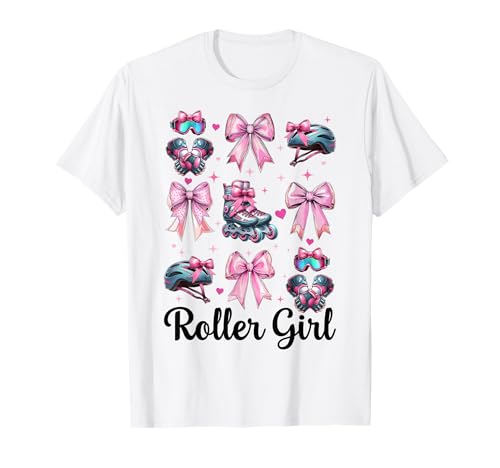 Roller Girl Rollerblades Inlineskating T-Shirt Roller Girl Rollerblades Inlineskating T-Shirt von Womens Pink Coquette Bow Rollerblades Gifts