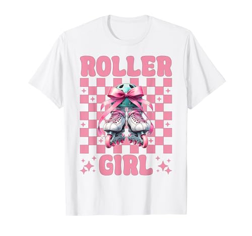 Roller Girl Rollerblades Inlineskating T-Shirt von Womens Pink Coquette Bow Rollerblades Gifts