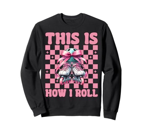 Rollerblades Inlineskaten So rollt Man Sweatshirt von Womens Pink Coquette Bow Rollerblades Gifts