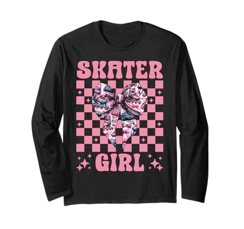 Skater Girl Rollerblades Inlineskating Langarmshirt Skater Girl Rollerblades Inlineskating Langarmshirt von Womens Pink Coquette Bow Rollerblades Gifts