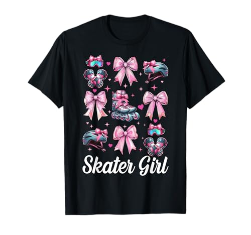 Skater Girl Rollerblades Inlineskating T-Shirt Skater Girl Rollerblades Inlineskating T-Shirt von Womens Pink Coquette Bow Rollerblades Gifts