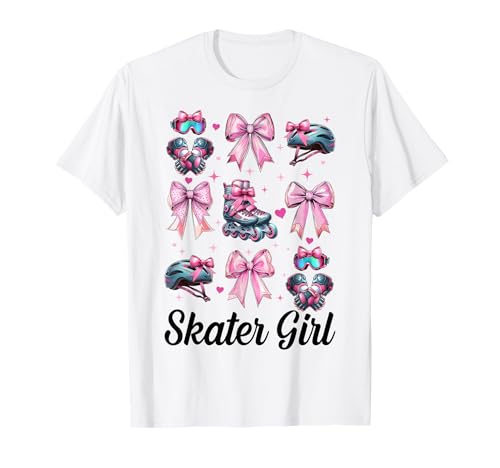 Skater Girl Rollerblades Inlineskating T-Shirt Skater Girl Rollerblades Inlineskating T-Shirt von Womens Pink Coquette Bow Rollerblades Gifts