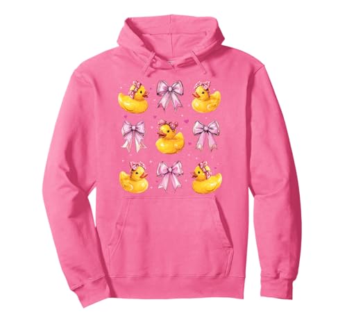 Badeente Ente Mädchen Kokette Schleife Rosa Pullover Hoodie Badeente Ente Mädchen Kokette Schleife Rosa Pullover Hoodie von Womens Pink Coquette Bow Rubber Duck Ducky Gifts