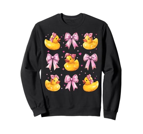 Badeente Ente Mädchen Kokette Schleife Rosa Sweatshirt Badeente Ente Mädchen Kokette Schleife Rosa Sweatshirt von Womens Pink Coquette Bow Rubber Duck Ducky Gifts