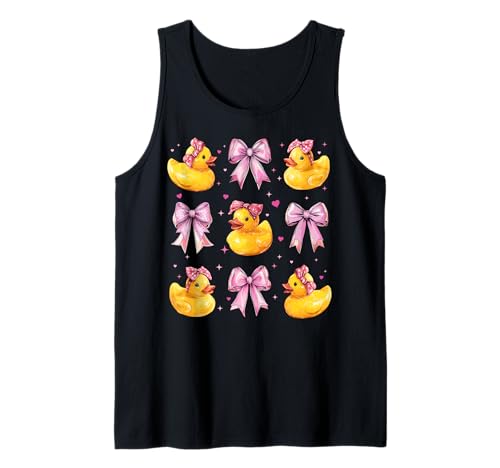 Badeente Ente Mädchen Kokette Schleife Rosa Tank Top Badeente Ente Mädchen Kokette Schleife Rosa Tank Top von Womens Pink Coquette Bow Rubber Duck Ducky Gifts
