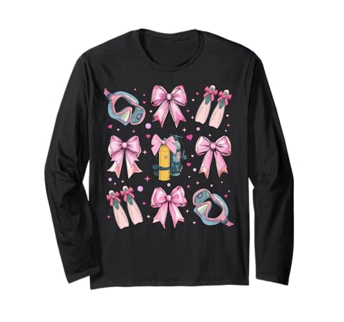 Taucherin für Mädchen, Kokettenbogen, rosa Mama Langarmshirt Taucherin für Mädchen, Kokettenbogen, rosa Mama Langarmshirt von Womens Pink Coquette Bow Scuba Diving Diver Gifts