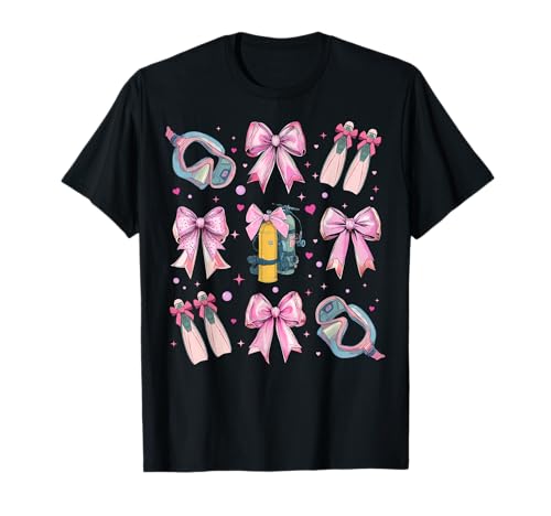 Taucherin für Mädchen, Kokettenbogen, rosa Mama T-Shirt Taucherin für Mädchen, Kokettenbogen, rosa Mama T-Shirt von Womens Pink Coquette Bow Scuba Diving Diver Gifts