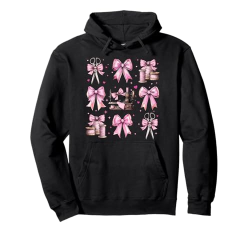 Nähen Quilten Quilter Nähmaschine Mädchen Kokette Schleife Pullover Hoodie Nähen Quilten Quilter Nähmaschine Mädchen Kokette Schleife Pullover Hoodie von Womens Pink Coquette Bow Sewing Quilting Gifts