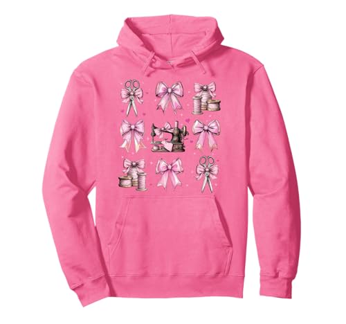 Nähen Quilten Quilter Nähmaschine Mädchen Kokette Schleife Pullover Hoodie Nähen Quilten Quilter Nähmaschine Mädchen Kokette Schleife Pullover Hoodie von Womens Pink Coquette Bow Sewing Quilting Gifts