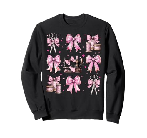 Nähen Quilten Quilter Nähmaschine Mädchen Kokette Schleife Sweatshirt Nähen Quilten Quilter Nähmaschine Mädchen Kokette Schleife Sweatshirt von Womens Pink Coquette Bow Sewing Quilting Gifts