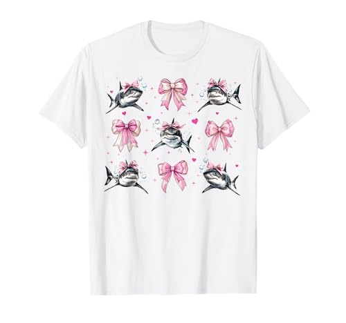 Hai Ozean Tier Mädchen Kokette Schleife Rosa Mama T-Shirt Hai Ozean Tier Mädchen Kokette Schleife Rosa Mama T-Shirt von Womens Pink Coquette Bow Shark Ocean Animal Gifts