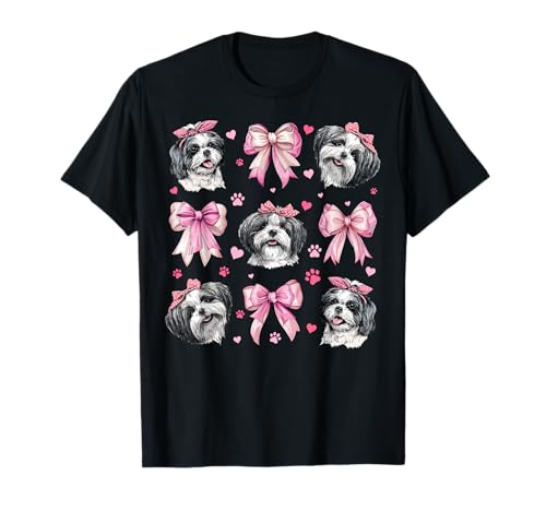 Shih Tzu Hund Mama Mädchen Kokette Schleife Rosa T-Shirt Shih Tzu Hund Mama Mädchen Kokette Schleife Rosa T-Shirt von Womens Pink Coquette Bow Shih Tzu Dog Gifts