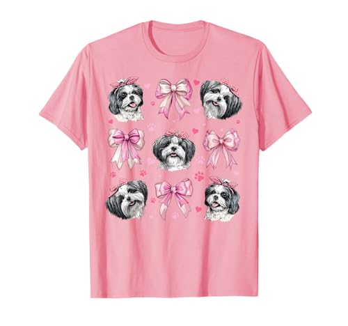 Shih Tzu Hund Mama Mädchen Kokette Schleife Rosa T-Shirt Shih Tzu Hund Mama Mädchen Kokette Schleife Rosa T-Shirt von Womens Pink Coquette Bow Shih Tzu Dog Gifts
