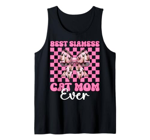 Best Siamese Cat Mom Ever Mama Muttertag Kokette Schleife Tank Top Best Siamese Cat Mom Ever Mama Muttertag Kokette Schleife Tank Top von Womens Pink Coquette Bow Siamese Cat Pet Gifts