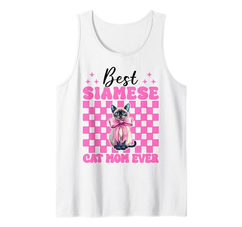 Best Siamese Cat Mom Ever Mama Muttertag Kokette Schleife Tank Top Best Siamese Cat Mom Ever Mama Muttertag Kokette Schleife Tank Top von Womens Pink Coquette Bow Siamese Cat Pet Gifts