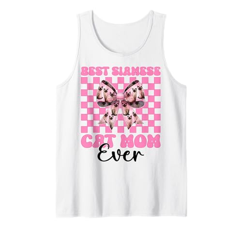 Best Siamese Cat Mom Ever Mama Muttertag Kokette Schleife Tank Top Best Siamese Cat Mom Ever Mama Muttertag Kokette Schleife Tank Top von Womens Pink Coquette Bow Siamese Cat Pet Gifts