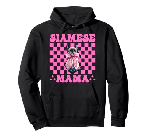 Siamesische Mama Siamesische Katze Mama Muttertag Kokette Schleife Pullover Hoodie von Womens Pink Coquette Bow Siamese Cat Pet Gifts
