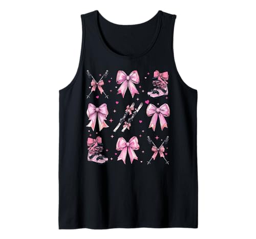 Skifahren Ski Skifahrer Mädchen Kokette Schleife Rosa Mama Tank Top Skifahren Ski Skifahrer Mädchen Kokette Schleife Rosa Mama Tank Top von Womens Pink Coquette Bow Skiing Ski Gifts