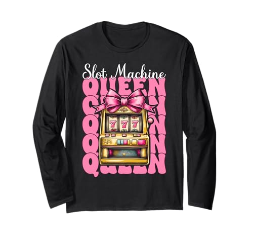 Spielautomat Queen Gambling Casino 777 Girl Mom Coquette Bow Langarmshirt Spielautomat Queen Gambling Casino 777 Girl Mom Coquette Bow Langarmshirt von Womens Pink Coquette Bow Slot Machine Casino Gifts