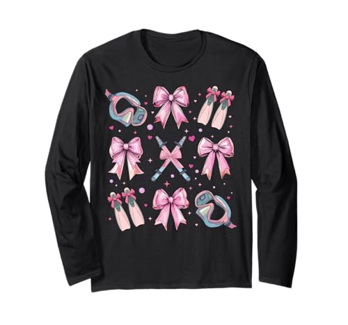 Schnorcheln Schnorchel Schnorchel Mädchen Kokette Schleife Rosa Mama Langarmshirt Schnorcheln Schnorchel Schnorchel Mädchen Kokette Schleife Rosa Mama Langarmshirt von Womens Pink Coquette Bow Snorkeling Snorkel Gifts