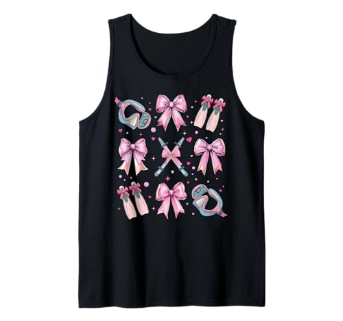 Schnorcheln Schnorchel Schnorchel Mädchen Kokette Schleife Rosa Mama Tank Top Schnorcheln Schnorchel Schnorchel Mädchen Kokette Schleife Rosa Mama Tank Top von Womens Pink Coquette Bow Snorkeling Snorkel Gifts