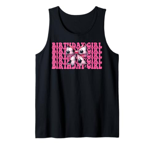Geburtstag Mädchen Fußball Mädchen Fußball Mama Kokette Schleife Tank Top von Womens Pink Coquette Bow Soccer Player Gifts