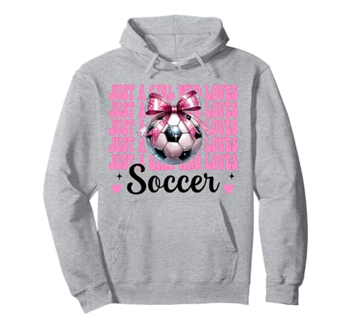 Just A Girl Who Loves Soccer Kokettschleife Pullover Hoodie Just A Girl Who Loves Soccer Kokettschleife Pullover Hoodie von Womens Pink Coquette Bow Soccer Player Gifts