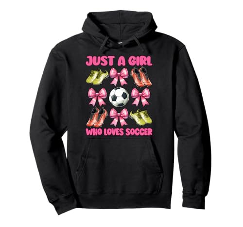 Nur ein Mädchen, das Fußball liebt, Mama, Muttertag, Kokettenbogen Pullover Hoodie Nur ein Mädchen, das Fußball liebt, Mama, Muttertag, Kokettenbogen Pullover Hoodie von Womens Pink Coquette Bow Soccer Player Gifts