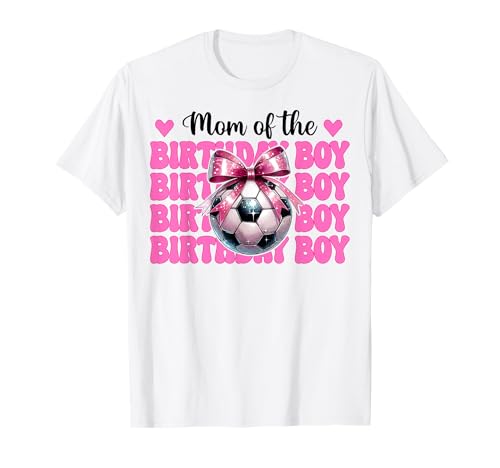 Soccer Mom Mama Rosa Kokette Schleife Mom Of The Birthday Boy T-Shirt Soccer Mom Mama Rosa Kokette Schleife Mom Of The Birthday Boy T-Shirt von Womens Pink Coquette Bow Soccer Player Gifts