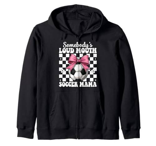 Somebody's Loud Mouth Soccer Mama Mama Muttertag Kokette Kapuzenjacke von Womens Pink Coquette Bow Soccer Player Gifts