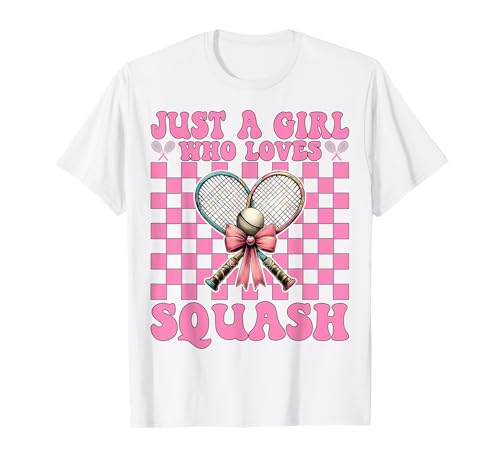 Nur ein Mädchen, das Squash Squash liebt, Mama, Muttertag, Rosa T-Shirt Nur ein Mädchen, das Squash Squash liebt, Mama, Muttertag, Rosa T-Shirt von Womens Pink Coquette Bow Squash Player Gifts
