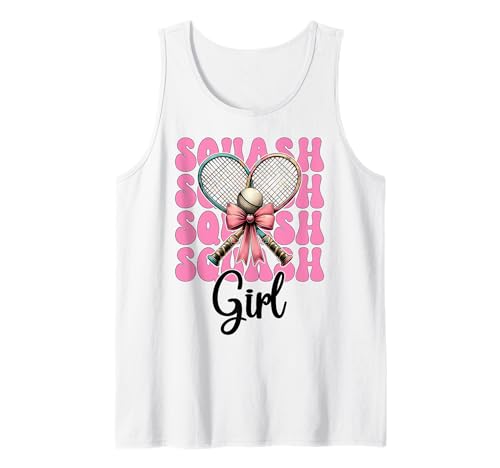 Squash Girl Rosa Kokette Schleife Tank Top Squash Girl Rosa Kokette Schleife Tank Top von Womens Pink Coquette Bow Squash Player Gifts