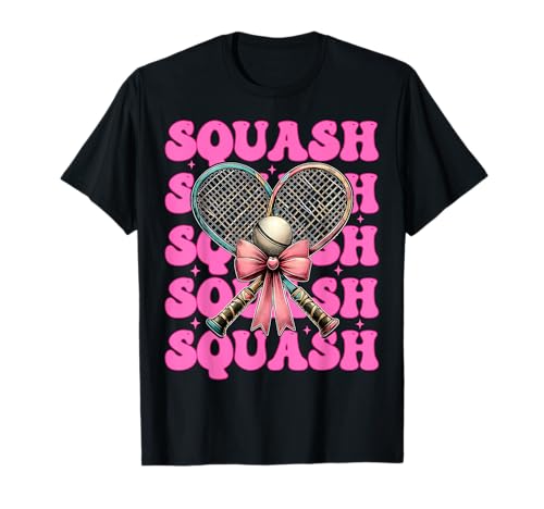 Squash Girl Squash Mama Muttertag Rosa Kokette Schleife T-Shirt Squash Girl Squash Mama Muttertag Rosa Kokette Schleife T-Shirt von Womens Pink Coquette Bow Squash Player Gifts