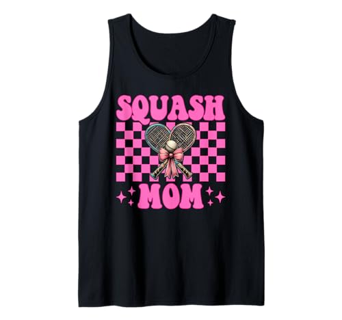 Squash Mom Mama Muttertag Rosa Kokette Schleife Tank Top von Womens Pink Coquette Bow Squash Player Gifts