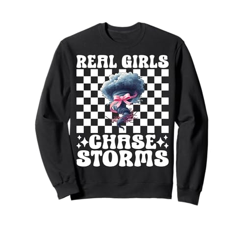 Echte Mädchen jagen Stürme Storm Chaser Storm Chasing Tornado Sweatshirt von Womens Pink Coquette Bow Storm Chaser Gifts
